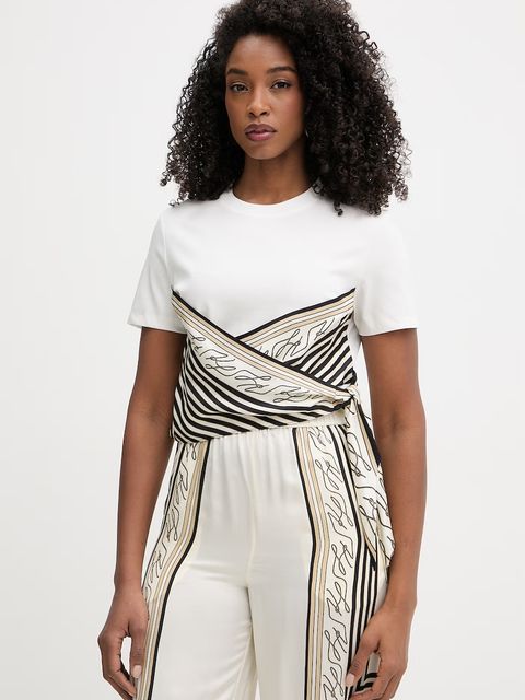 Karl Lagerfeld t-shirt damskie z bawełną - zdjęcie produktu nr 2