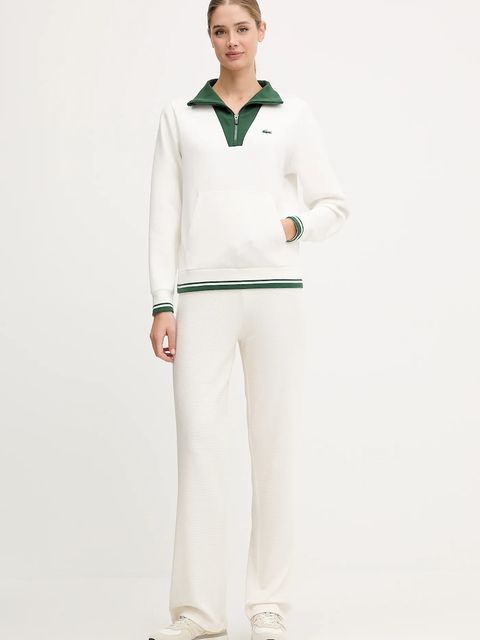 Lacoste bluza damska kolor beżowy z aplikacją SF8634 - zdjęcie produktu nr 2