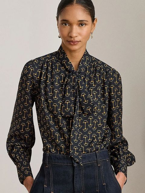 Lauren Ralph Lauren bluzka damska kolor granatowy wzorzysta 200P03558 - zdjęcie produktu nr 1