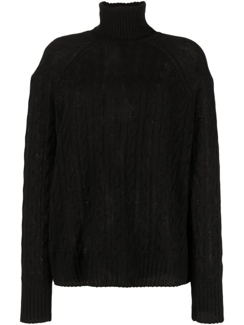 ETRO cable-knit roll-neck jumper - Black - zdjęcie produktu nr 1