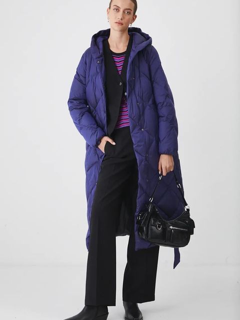 Medicine płaszcz puchowy kolor fioletowy zimowy