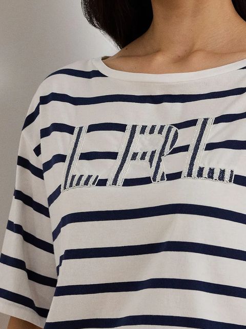 Lauren Ralph Lauren t-shirt bawełniany damski kolor granatowy 200P03752