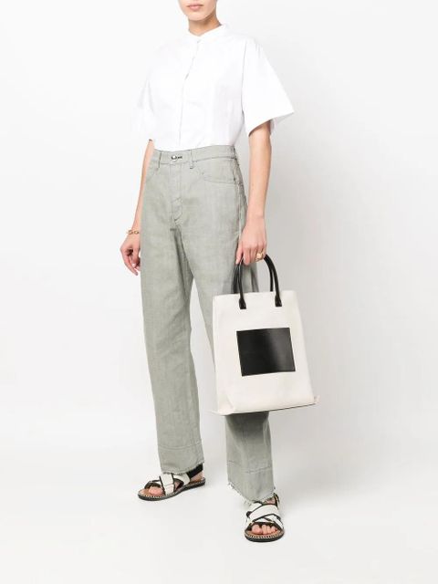 Jil Sander high-rise wide-leg trousers - Green - zdjęcie produktu nr 2