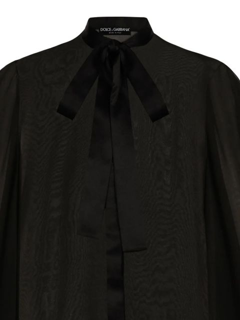 Dolce & Gabbana pussy-bow silk shirt - Black - zdjęcie produktu nr 2