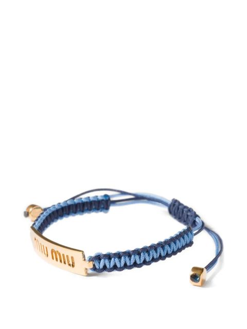Miu Miu cotton and metal bracelet - Gold - zdjęcie produktu nr 2