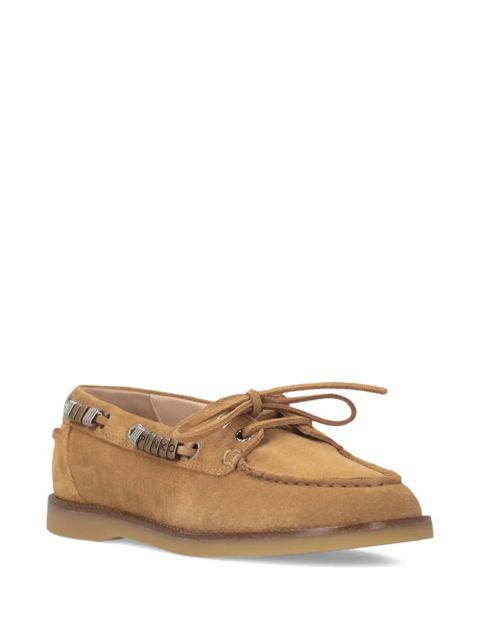 PINKO suede lace-up loafers - Brown