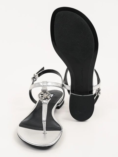 Karl Lagerfeld sandały skórzane ALISSO damskie kolor srebrny KL82515