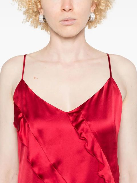 TWINSET ruffled satin maxi dress - Red