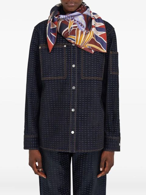 Ferragamo butterfly-print silk scarf - Blue