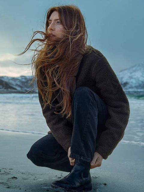 Didriksons bluza polarowa UMI kolor brązowy gładka 505941