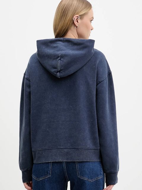 Tommy Jeans bluza damska kolor granatowy z kapturem gładka DW0DW21609
