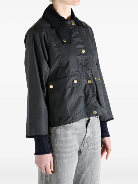 Barbour Beadnell corduroy-collar cropped jacket - Blue