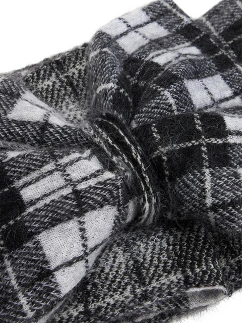 Valentino Garavani checked knot scarf - Black - zdjęcie produktu nr 2
