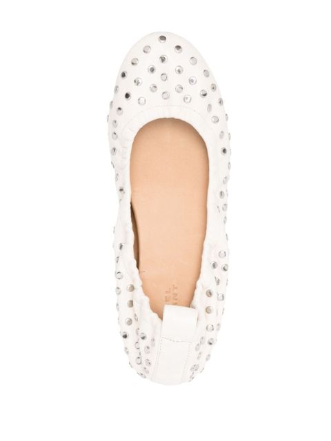 ISABEL MARANT Belna studded ballerina shoes - White