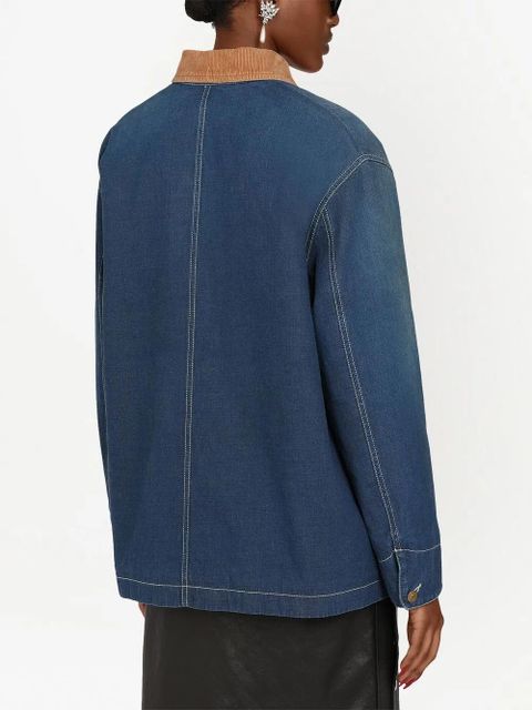 Gucci longline denim jacket - Blue