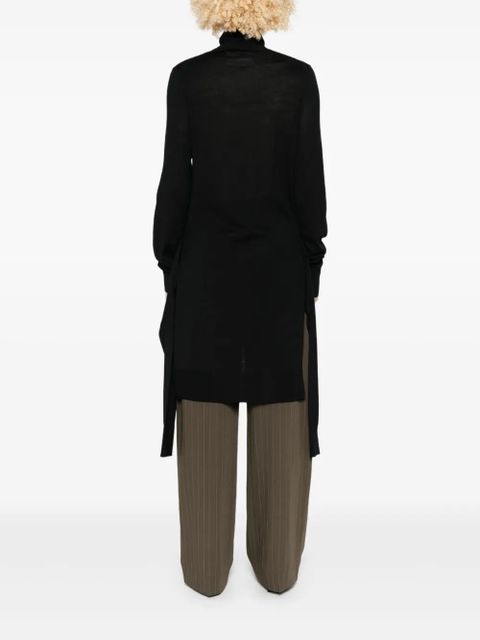 TOTEME double-sleeve tie-front turtleneck dress - Black