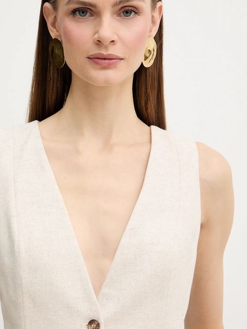 Fracomina kamizelka z dodatkiem lnu