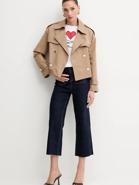 Morgan kurtka GSIM damska kolor beżowy przejściowa dwurzędowa GSIM