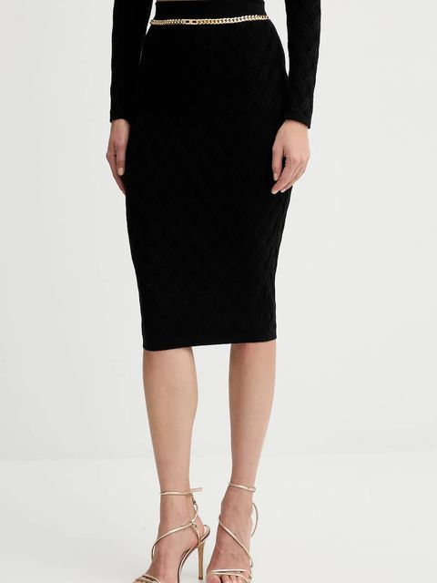 Elisabetta Franchi spódnica kolor czarny midi prosta GK20B56E2 - zdjęcie produktu nr 1