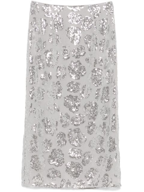 ROTATE BIRGER CHRISTENSEN sequin chiffon midi skirt - Grey - zdjęcie produktu nr 1