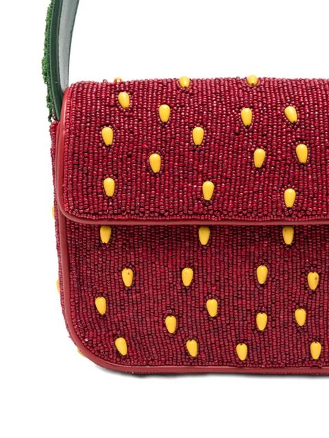 STAUD Tommy beaded strawberry-motif shoulder bag - Red - zdjęcie produktu nr 2