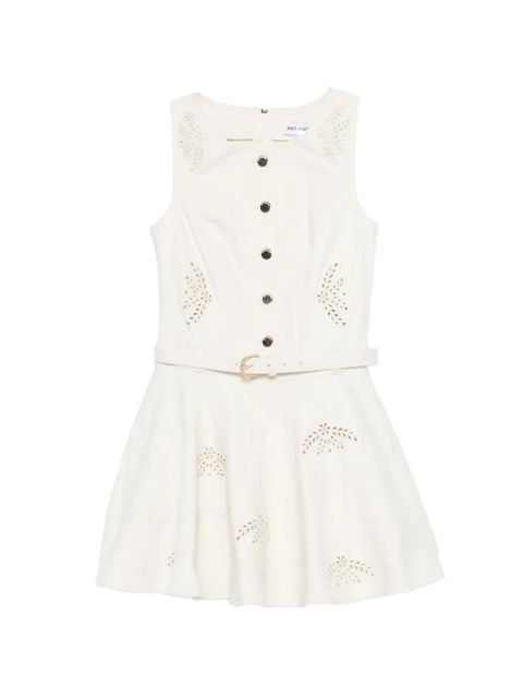 Self-Portrait cutout belted mini dress - Neutrals - zdjęcie produktu nr 1