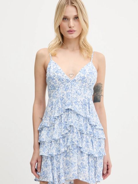 Hollister Co. sukienka kolor biały mini rozkloszowana KI359-5239