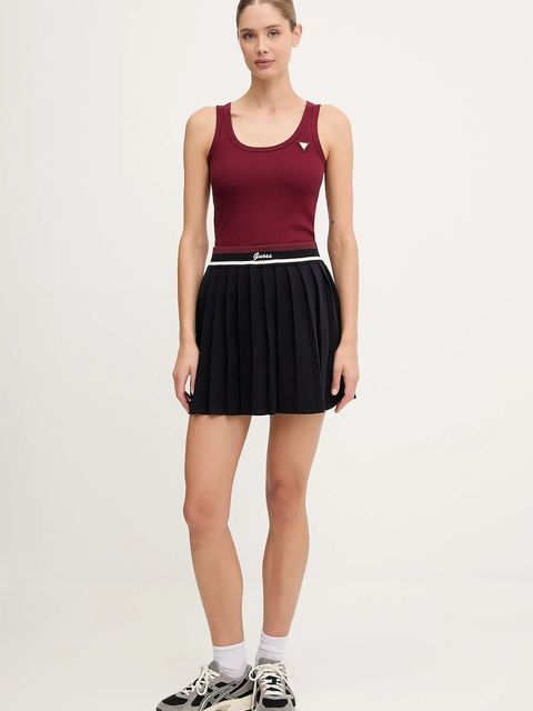 Guess spódnica z wełną SABINA kolor granatowy mini rozkloszowana V5BD02 Z1152 - zdjęcie produktu nr 2