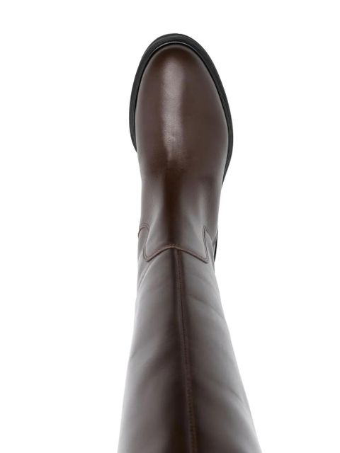 Aeyde knee-length leather boots - Brown