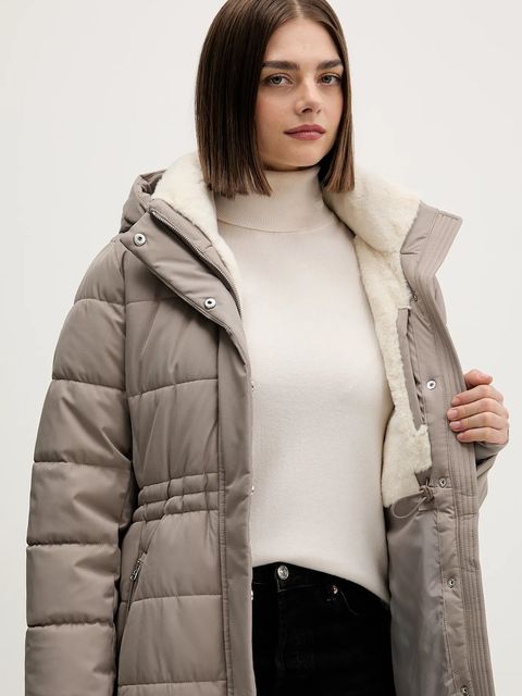 Hollister Co. kurtka kolor beżowy zimowa KI344-5028-400