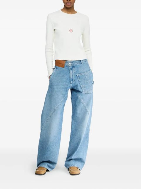 JW Anderson logo-embroidered T-shirt - White - zdjęcie produktu nr 2