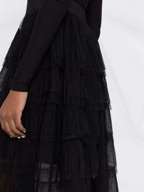 Maje layered tulle midi skirt - Black
