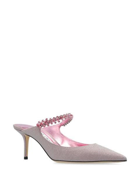 Jimmy Choo Bing crystal embellished mules - Pink
