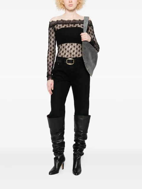 ISABEL MARANT floral-lace top - Black