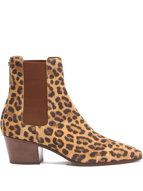 Casadei 50mm leopard-print block-heel ankle boots - Brown - zdjęcie produktu nr 1