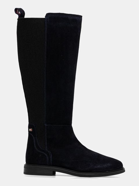 Tommy Hilfiger kozaki zamszowe FLAG SUEDE LONG BOOT - zdjęcie produktu nr 1