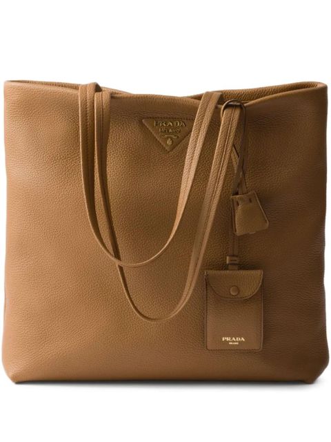 Prada large leather tote bag - Brown - zdjęcie produktu nr 1
