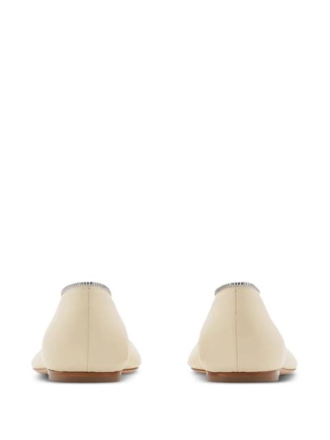 Burberry Sadler Zip leather ballerina shoes - Neutrals