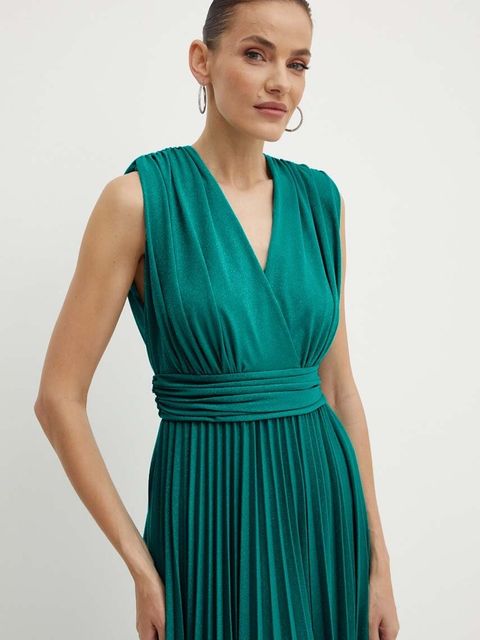 Morgan sukienka REINE kolor turkusowy maxi rozkloszowana