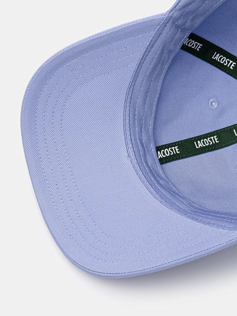 Lacoste czapka z daszkiem bawełniana kolor niebieski gładka RK0440