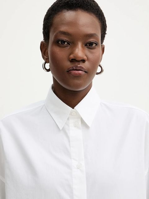 BOSS Orange koszula bawełniana C Bostatta damska kolor biały relaxed z kołnierzykiem klasycznym 50553890