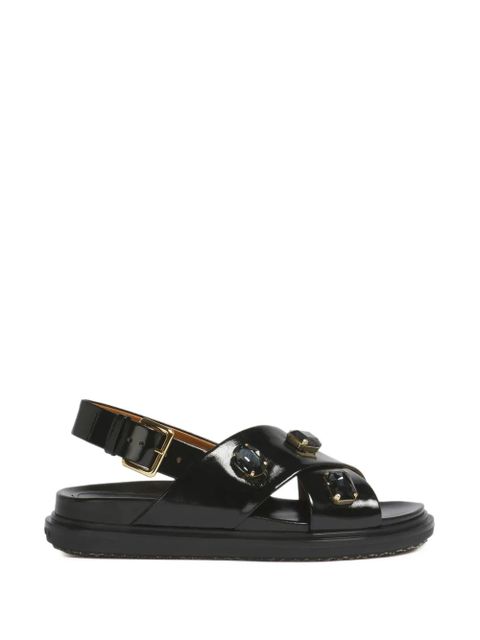 Marni crisscross crystal ovine leather sandals - Black - zdjęcie produktu nr 1