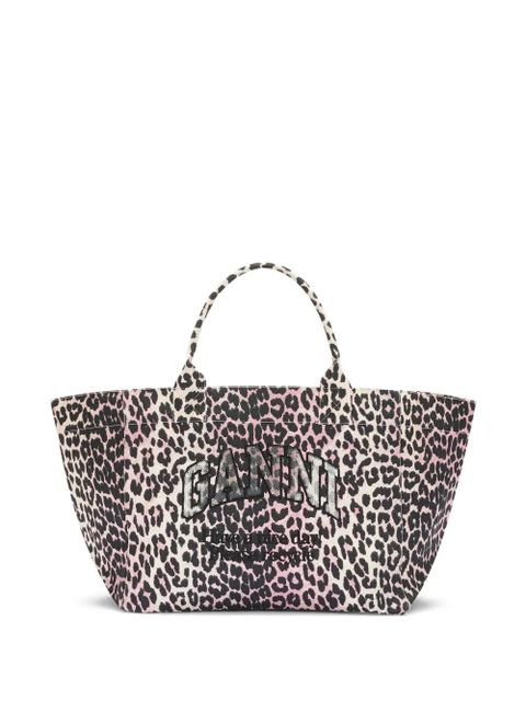 GANNI leopard-print tote bag - Black - zdjęcie produktu nr 1