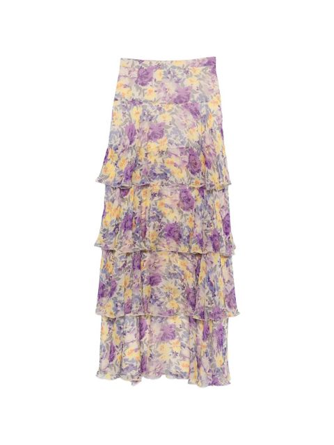 Valentino Garavani floral tiered maxi skirt - Purple - zdjęcie produktu nr 1