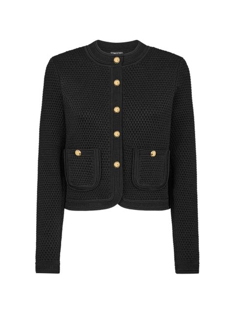 TOM FORD button patch-pocket cardigan - Black - zdjęcie produktu nr 2