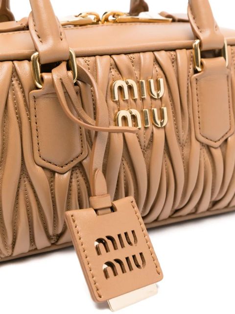 Miu Miu Arcadie matelassé leather tote bag - Brown