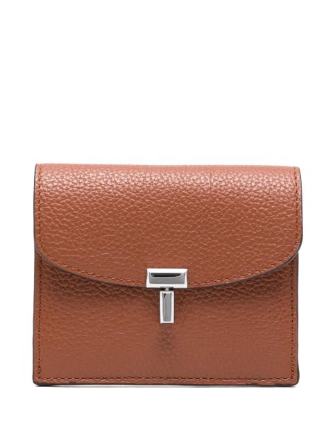 TOTEME T-lock grained cardholder - Brown - zdjęcie produktu nr 1