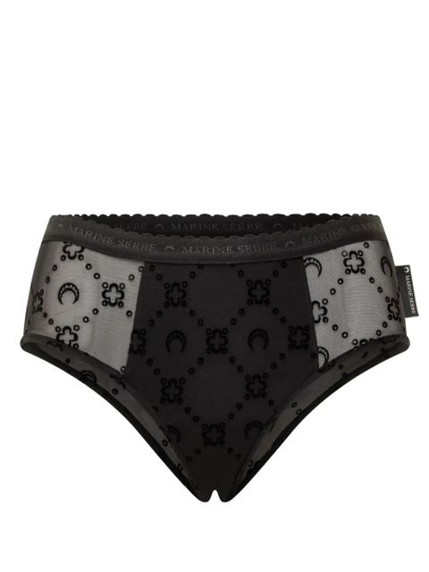 Marine Serre Slip in Rete Flock Moonogram brief - Black - zdjęcie produktu nr 1