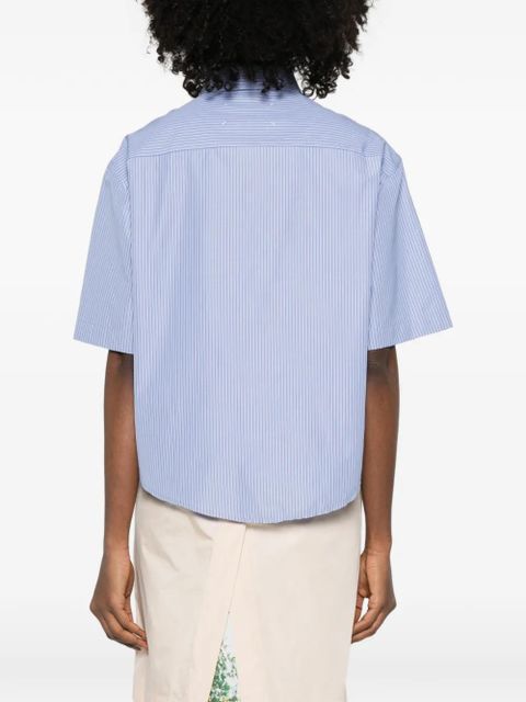 Maison Margiela striped-fastening shirt - Blue