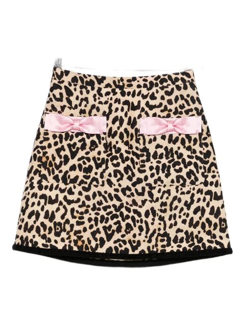 Valentino Garavani Animalier bow-detail mini skirt - Neutrals